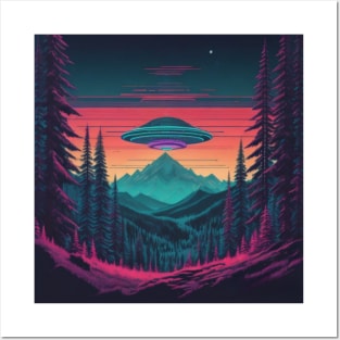 UFO Chronicles Podcast - UFO Glitch Artwork V4 Posters and Art